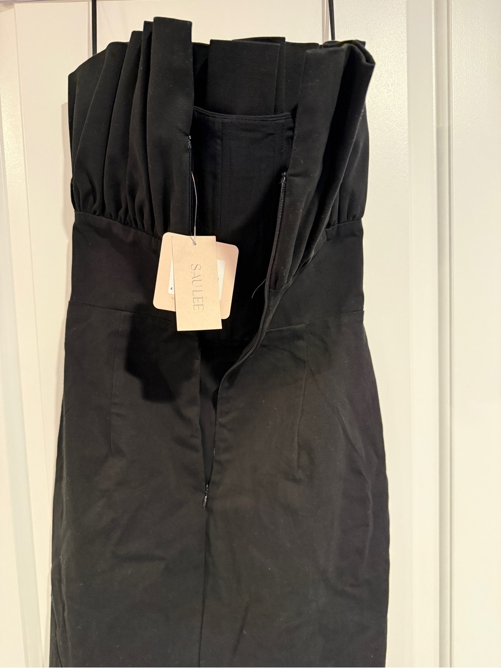 SAU LEE Noah Black Gown Women's Size 2 NWT Strapless Maxi Formal Black Tie - Picture 6 of 11